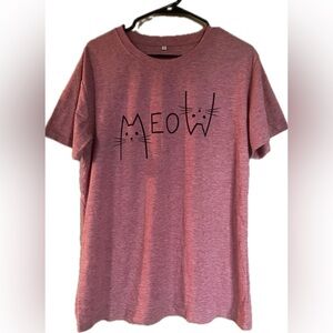 Pink Meow cat shirt. Excellent condition. NWOT. Women’s size Large.